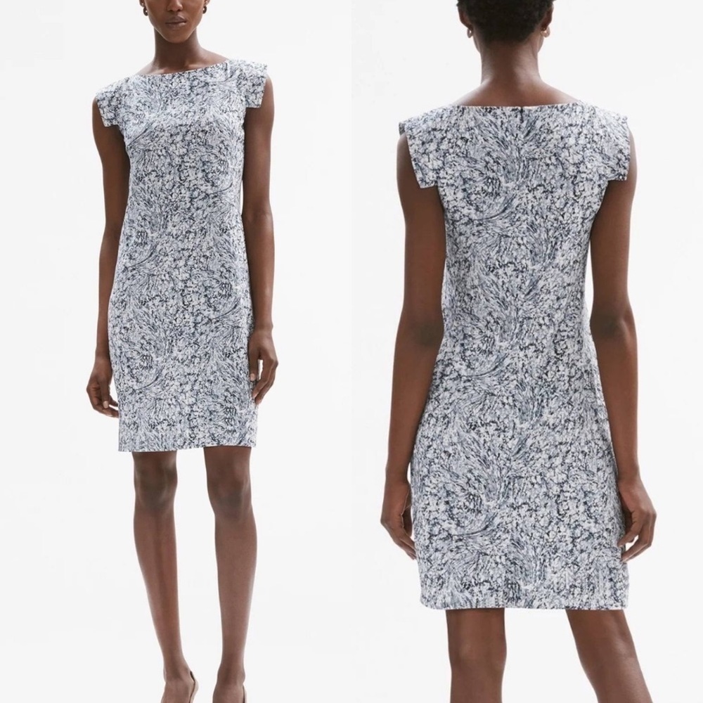 MM Lafleur Blue and White Patterned Dress